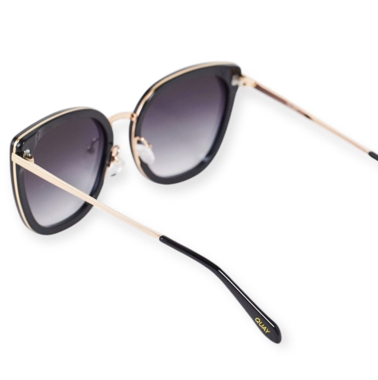 Quay Australia Flat Out Sunglasses Black Oversized Cat Eye
