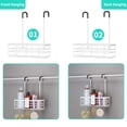 thumbnail image 4 of Hanging Shower Caddy Organizer - No Drilling Shower Organizer with Hooks, Rustproof & Waterproof 304 Stainless Steel Bathroom Shelves - Black, 4 of 8