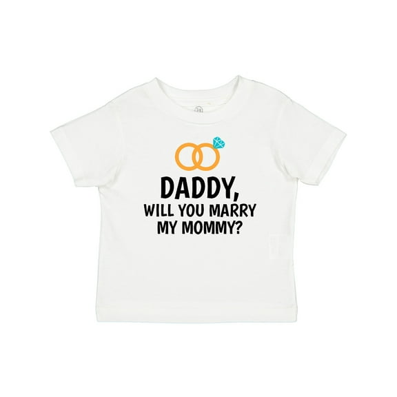 Inktastic Daddy Will You Marry My Mommy with Rings for Proposal Boys or Girls Baby T-Shirt