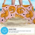 thumbnail image 4 of Cat Beach Towel, Cat Towel, Cute Orange Cat on Pink Bath Towel for Kids Girls Women, Cat Towels for Cat Lovers, Kawaii Kitten Swim Pool Towels, 32x52 Inch, 4 of 7