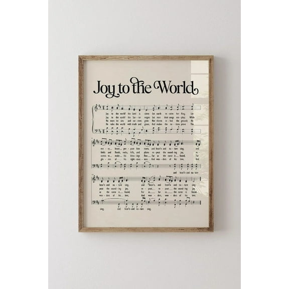 Joy To The World Christmas Carol Posters Vintage Sheet Music Print Poster Wall Art Canvas Artwork Home Farmhouse Christmas Decoration No Frame