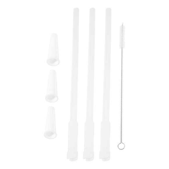 Straws Compatible Gallon Water Bottle , Reusable Adjustable Straws for 1000Ml/2000Ml Jug, 3 Straws Set,3 * Straw 1 * Brush,transparent