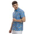thumbnail image 5 of LA LEELA Mens Short Sleeve Button Down Casual Beach Shirt S Saltwater Fish Blue, 5 of 6