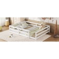 thumbnail image 6 of Full Size Wooden Floor Bed with Enclosed Guardrails, Low-Profile Frame, Gray Finish, No Box Spring Needed, 6 of 7