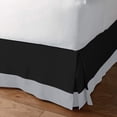 thumbnail image 2 of D.N.G. BEDDINGS Luxury 1 Piece Split Corner Two Tone Tailored Bed Skirt, Olympic Queen Size 18 Inch Deep Pocket, 800 Thread Count, 100% Egyptian Cotton, Solid Black/Silver Color., 2 of 3