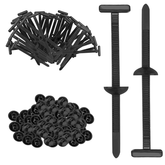 200 Pieces Heavy Duty Nylon Universal Cable Tie Buckle, Self-Locking Auto Zip Tie Buckle Holder with Pin & Button, Snap-Fit Bumper Retainer Zipper Clips for Cars Panel Fasteners Fender Liner