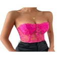 thumbnail image 4 of MesaSe Women Bustier Tube Tops See Through Embroidery Flower Off-Shoulder Tank Party Street Backless Crop Tops, 4 of 6