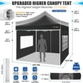 thumbnail image 4 of SANOPY 10x10 Heavy Duty Pop Up Canopy Tent with 4 Sidewalls, Commercial Instant Waterproof Canopy Tent, UV 50+ with Silver Coated, Upgraded Thickened Hexagonal Legs, Black, 4 of 8