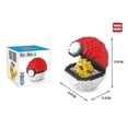thumbnail image 5 of Bloques de construcción de Pokémon, Poke Ball, Pikachu, ladrillos, minifiguras de acción de Anime, ensamblaje de cabezas, juguetes educativos para niños, regalo de cumpleaños, 5 of 5