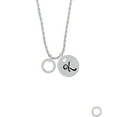 thumbnail image 2 of Delight Jewelry Silvertone Proverbs 3:5 Eternity Ring Silvertone Script Initial Disc - K - Charm Necklace, 20"+3", 2 of 4