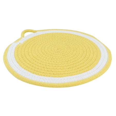 

Table Placemat Non Slip Coaster Reusable Table Insulation Pad Cotton Rope Coaster For Kitchen Decorations Hotels Terrace Tables Yellow Large 30cm