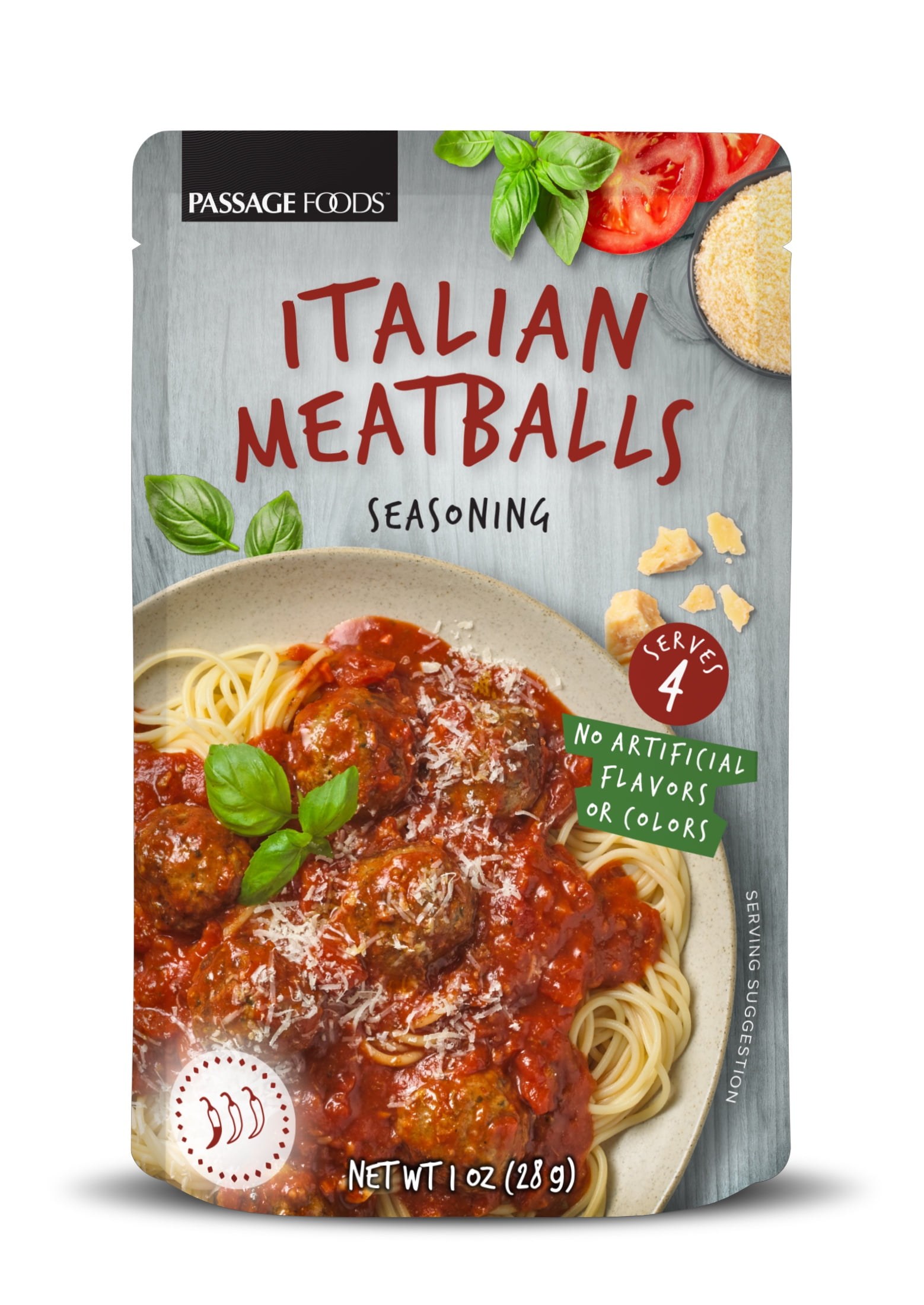 (3 pack) Passage Foods Italian Meatball Seasoning Mix, 1 oz