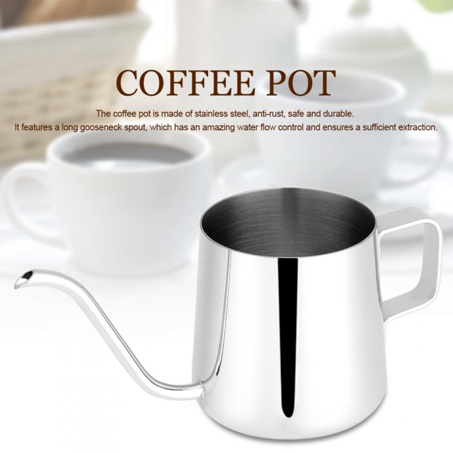 Coffee Pot, 250ml 350ml Stainless Steel Drip Coffee Pot Long Gooseneck Kettle Cup Tea Tool