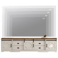 thumbnail image 4 of WAMPAT Farmhouse Entertainment Center for 110" TVs, 3-in-1 Wooden TV Stand with Barn Door, Adjustable Shelves and Storage Drawers,Media Console Table for Living Room,Cream White, 4 of 6