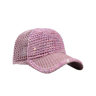 Studded Rhinestone Crystals Ponytail Hat Bling Mesh Baseball  display picture 1