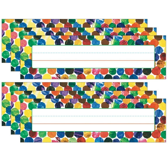 Carson Dellosa Education Eric Carle Dots Desk Nameplates, 36 Per Pack, 6 Packs