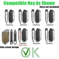 thumbnail image 2 of Key Fob Cover Compatible with Kia K5 2026 Sportage 2025 2024 2023 Telluride Carnival Sorento EV5 EV6 EV9 Metal & Leather Car Key Case,Black-A,Keychain-A-Black, 2 of 6