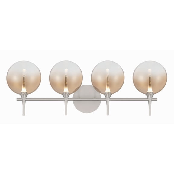 48917-032 Eurofase Lighting Iissa - 16W 4 LED Bath Vanity-10.25 Inch Tall and 29.5 Inch Wide-Nickel Finish-Amber Glass Color