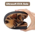 thumbnail image 4 of Comwarm Women's Fuzzy Slippers Open Toe Cross Band Slippers Memory Foam House Slippers for Women, Leopard Brown, 4 of 6