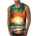 thumbnail image 2 of Hombres Impresión Casual sin Mangas Suéter Cuello Redondo Tanque Deportivo, 2 of 5