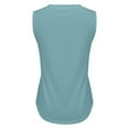 thumbnail image 5 of Women's Sleeveless V-Neck Tank Top - 2025 Summer Loose Fit Flowy Casual Vest | Yubnlvae | Women's Sleeveless T Shirt Print Vest 2025 Loose Casual V Neck Shirt (Light blue | S), 5 of 5