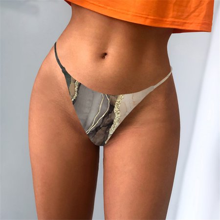 

PEASKJP Thongs for Women Tummy Control Cheeky Underwear for Women Lace Bikini Panties Ladies No Show Hipster V-Waist Coffee L