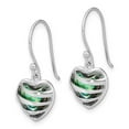 thumbnail image 2 of Finest Gold Sterling Silver Rhodium-Plated Abalone Heart Shepherd Hook Earrings, 2 of 3