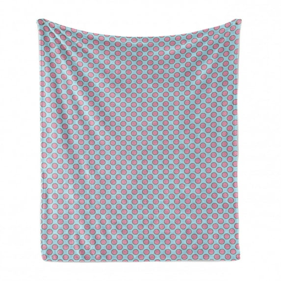 Dessert Soft Flannel Fleece Throw Blanket, Yummy Pie Flat Design with Pink Strawberry Jam and Colorful Sprinkles on Top, Cozy Plush for Indoor and Outdoor Use, 50" x 70", Multicolor, by Ambesonne