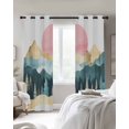 thumbnail image 4 of Mountain Tree Blackout Curtains for Bedroom Living Room Darkening Curtains 90 Inch Green Forest Sun Landscape Minimalist Black Out Window Curtain Privacy Window Treatment Grommet Drapes 52"x90"x2, 4 of 9