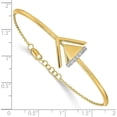 thumbnail image 5 of Solid 14k Yellow Gold Satin/Polish Diamond Double Triangle Bar 7in w/.5in ext Bracelet - 7" Natural Diamonds, 5 of 7