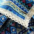 thumbnail image 3 of Nvzi-c 1 piece of rustic style small fresh tablecloth, blue printed pattern blue printed pattern tablecloth home coffee table set 60 * 60cm, 3 of 4