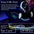 thumbnail image 3 of Charging Stand for PS Portal with RGB Headphone Stand, Gaming Headset Base with 2 USB Charging Ports, Charger Dock Station Accessories for PS5 Portal Remote Player-Black, 3 of 6