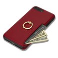 thumbnail image 4 of Allytech iPhone 8 Plus/ 7 Plus Wallet Case, With Ring Holder Stand Shockproof PU Leather Anti-Scratch Cards Holder Slim Shell Cover for Girls Women Wallet Case for Apple iPhone 7 Plus/8 Plus - Red, 4 of 5
