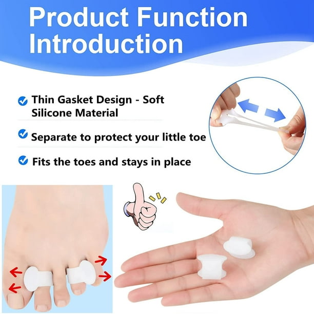 SHTUUYINGG Small Toe Separator, 12 Pieces Gel Toe Separators, Small Toe  Spacer, Small Toe Protectors, To Prevent Overlapping Friction and Relieve  Pressure. 