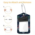 thumbnail image 2 of Square PU Leather 2 Pack Travel Tag - Bag Tag - Suitcase Tag with Privacy Cover and Stainless Steel Ring - Suitable for Travel, Backpack, and Handbag Pineapple, 2 of 7