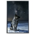 thumbnail image 2 of Starry Night Canvas Inspired Norwegian Elkhound Dog Pet Family Friend Peace Oil Painting Art Print Poster Wall Decor, 2 of 6