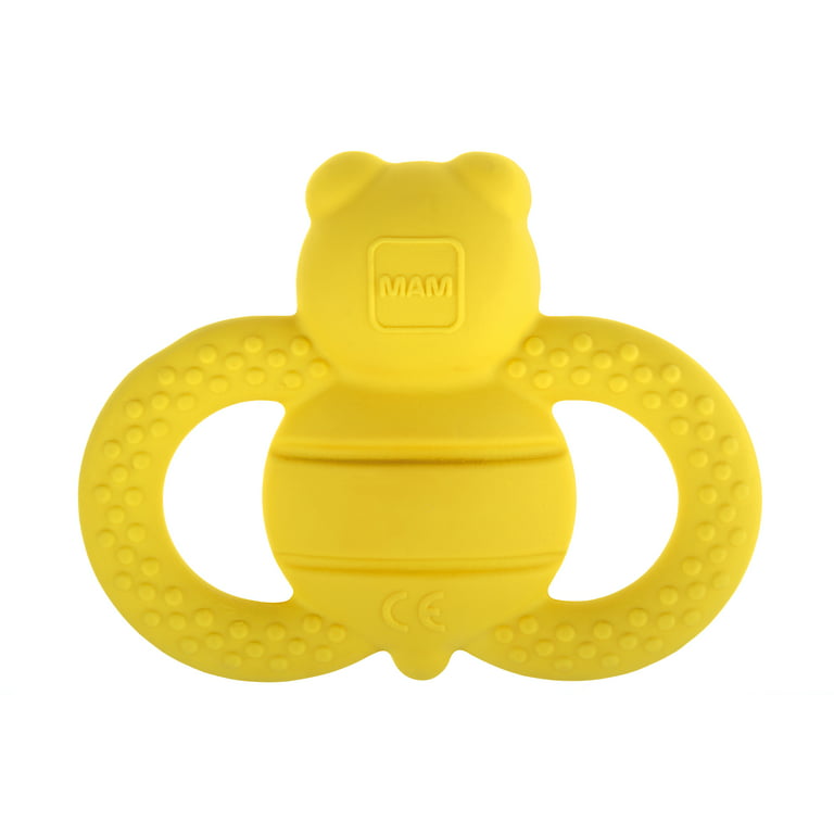 Jouets de dentition de singe pour bébé 3 mois, Multifonctionnel Bpa Free  Silicone Teether Toy Chew Ring (jaune)