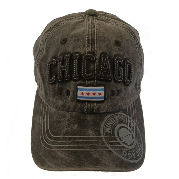 Chicago Classic Vintage Baseball Hat Cap (Black)