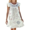 thumbnail image 1 of Chemise de Nuit d'Été pour Filles, Imprimé Océan Mignon, Manches Courtes, Décontractée, Confortable, Robe de Pyjama pour Enfants de 3 à 10 Ans, 1 of 3