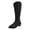 Black, variant on Heel Tall Boots Back Zipper Pull On Solid Knee High Fall Winter Footwear for Women Daily Casual
