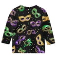 thumbnail image 5 of Tauxra Carnaval Imprimé 3/4 Manches Col Rond Haut pour Adultes, Chemise en Polyester Doux avec Tissu Respirant et Extensible, pour Tenue Décontractée, Usage Domestique et Rassemblements Sociaux, 5 of 5