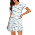 thumbnail image 1 of Disketp Cute Shark para Camisón Corto de Manga Corta para Mujeres, Camisón Cómodo con Escote Redondo, Bonito y Confortable, 1 of 6