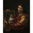 thumbnail image 3 of Adriaen van der Werff 20x24 Black Modern Framed Museum Art Print Titled - Self-Portrait with the Portrait of His Wife, Margaretha Van Rees, and Their Daughter Maria (1699), 3 of 5