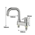 thumbnail image 5 of Bathroom Basin Faucet 304 Stainless Steel Sink Mixer Tap, Hot Cold Water 2 Holes Deck Mounted Single Handle Faucet, 5 of 6