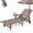 Gray and Brown, variant on HDPE Patio Chaise Lounge Chair, 2-in-1 Outdoor Lounge Chair with 5-Position Adjustable Backrest, Cup Holder, Umbrella Hole & Rolling Wheels, Pool Chaise Lounge for Deck & Garden Navy Blue