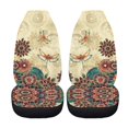 thumbnail image 5 of XYZCANDO Comfortable Car Seat Covers Auto SUV Van, Anti-Scratch Elastic Carseat Covers 2pcs Polyester Dragonfly Flowers Pattern, 5 of 10