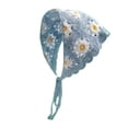 thumbnail image 2 of Helii Crochet Triangle Head Scarf for Women – Handmade Knitted Boho Bandana Hair Wrap, Floral Embroidery Hollow Out Hair Scarf, Adjustable Tie Back Kerchief Sky Blue,One Size, 2 of 7