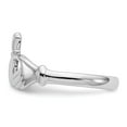 thumbnail image 4 of 14K White Gold Ring Band Themed Polished Claddagh, Size 9, 4 of 5