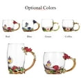 thumbnail image 4 of Irfora Blue Rose Enamel Craft Water Cup Drink Mug con mango Diseño Tea Coffee Cup with Spoon Paño de limpieza Set 320ML Irfora taza, 4 of 7