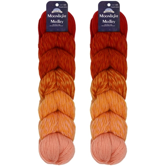 JubileeYarn Moonlight Medley Yarn - Ombré DK Merino Wool/Acrylic - 200g/Hank - Aries - 2 Hanks